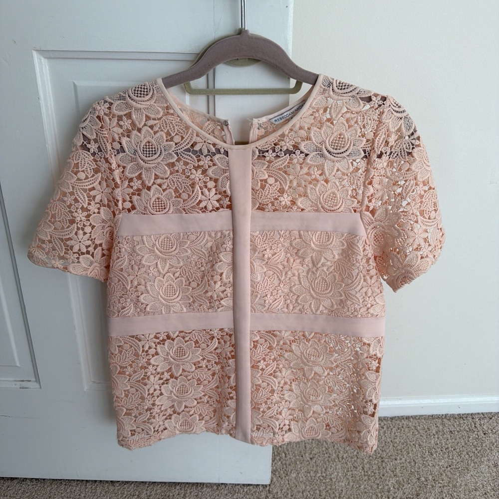 Rebecca Minkoff Soft Pink Lace Blouse
